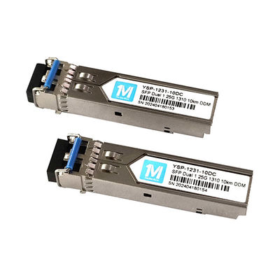 1.25G Duplex 10km Distância 1310nm LC Connector DDM 1000BASE SMF Fibra Óptica Modulo Transceptor SFP Pluggable