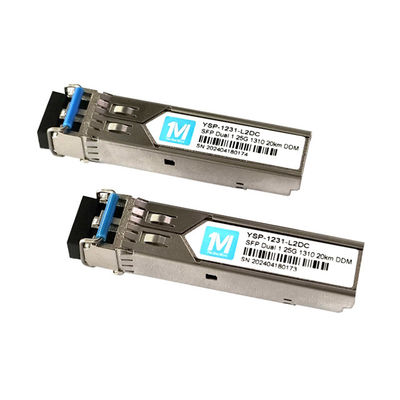 1.25G Duplex 20km 1310nm LC Connector 1000BASE SMF Fiber Optic Module Transceptor SFP pluggable com implementação DDMI