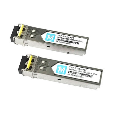 3 155M Duplex 80km 1550nm LC Connector DDM 100BASE SMF Fiber Optic Module Transceptor SFP pluggable