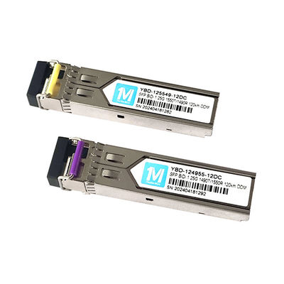 1.25G BIDI 120km 1490nm/1550nm LC Connector DDM WDM Simplex Optical Module Transceptor SFP para desempenho de rede suave