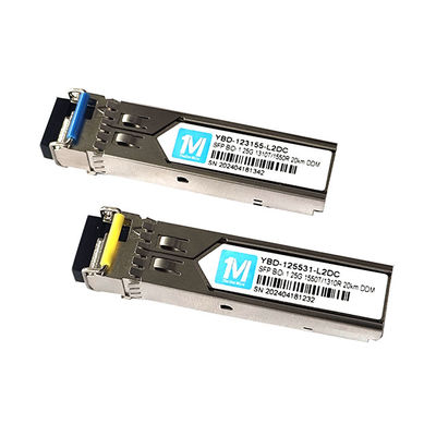 Fibra SMF Tipo 1.25G BIDI 20km 1310nm/1550nm LC Connector DDM WDM Simplex Modulo Óptico Transceptor Modulo SFP para FTTX