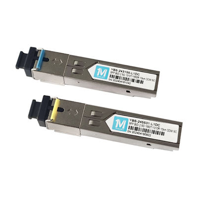 2.5G BIDI 10km 1310nm/1550nm SC Conector DDM WDM Modulo Óptico Simplex