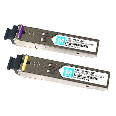 Fibra SMF Tipo 1.25G BIDI 80km 1490nm/1550nm Conector SC DDM WDM Modulo Óptico Simplex Transceptor Modulo SFP para FTTX