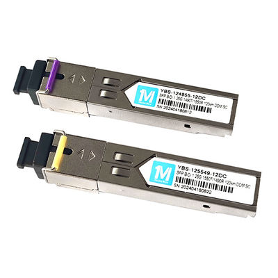 1.25G BIDI SC SMF Fibra WDM Modulo Óptico Simplex SFP Transceptor 120km 1490nm/1550nm