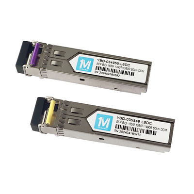 FTTX Time Fiber Optic Transceivers 155M BIDI 60km 1490nm/1550nm LC Connector DDM WDM Simplex SFP Modulo para o Tempo FTTX