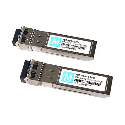 6G SFP 20km 1310nm LC DDM SMF Fibra de tipo módulo óptico de modo único para transmissão de dados de rede IP