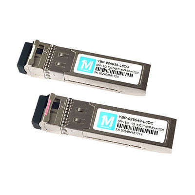 10G SFP BIDI 80km 1490nm/1550nm WDM LC Connector Transceptor óptico DDM para aplicações de Data Center de largura de banda