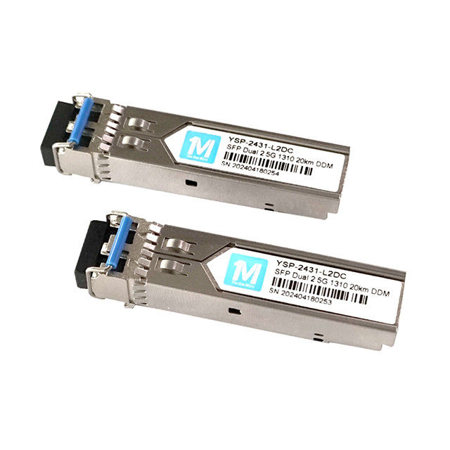 DDMI suportado 2.5G Duplex 20km 1310nm LC Connector Fibra Óptica Modulo Transceptor SFP plugável para longa distância FTTX