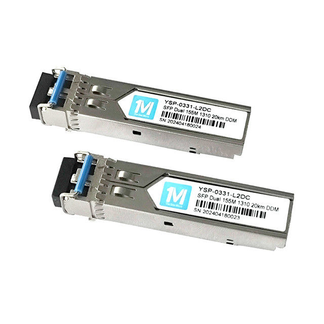 Conector LC de longa distância 155M Duplex 20km 1310nm DDM 100BASE SMF Fiber Optic Module Transceptor SFP pluggable para FTTX