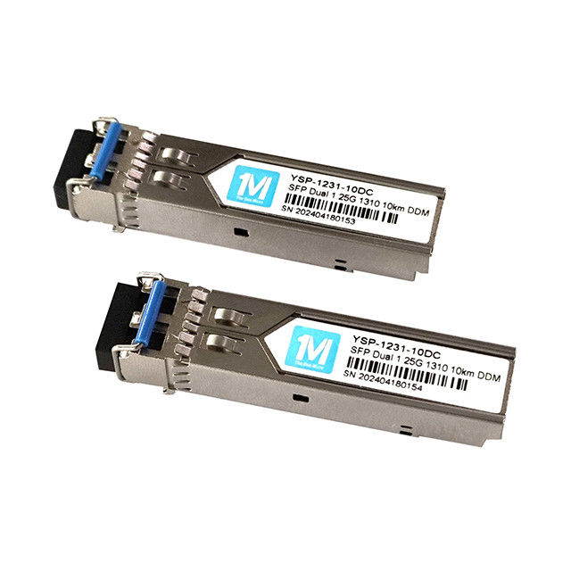 1.25G Duplex 10km Distância 1310nm LC Connector DDM 1000BASE SMF Fibra Óptica Modulo Transceptor SFP Pluggable