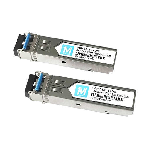 Modulo de fibra óptica SMF Transceptor SFP plugável 100BASE 155M Duplex 40km 1310nm LC Connector DDM para conexão de rede