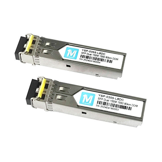 3 155M Duplex 80km 1550nm LC Connector DDM 100BASE SMF Fiber Optic Module Transceptor SFP pluggable