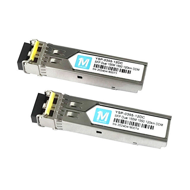 DDMI 155M Duplex 120km 1550nm LC Connector SMF Fiber Optic Module Transceptor SFP pluggable para infraestrutura de rede