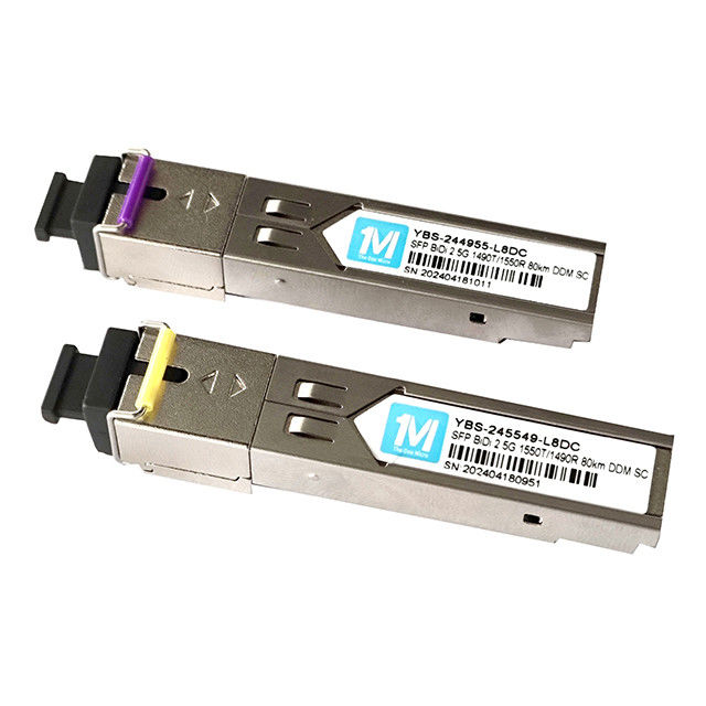 Tipo de fibra SMF 2.5G BIDI 80km 1490nm/1550nm SC Connector DDM WDM Simplex Modulo Óptico Transceptor SFP Modulo Tempo 3 anos