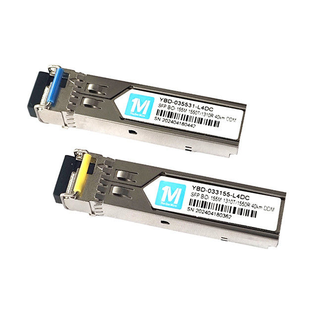 155M BIDI LC Connector DDM WDM Simplex Optical Module Transceiver SFP Module para distância de transmissão de 40 km em fibra SMF
