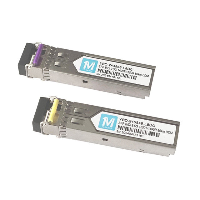 2.5G BIDI LC 80km 1490nm/1550nm DDM WDM Transceptor de Fibra Ótica Simplex Módulo SFP para conexão de rede rápida e estável