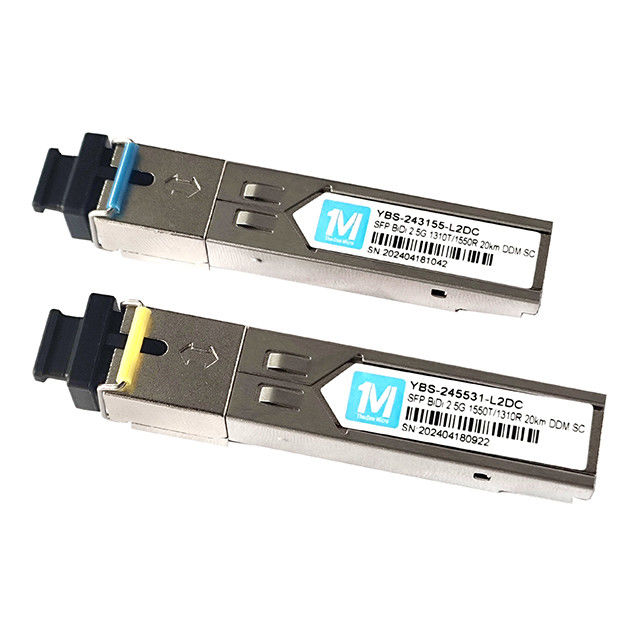 2.5G BIDI 20km 1310nm/1550nm SC Connector DDM WDM Simplex Modulo Óptico Transceptor Modulo SFP para Transferência de Dados de Velocidade