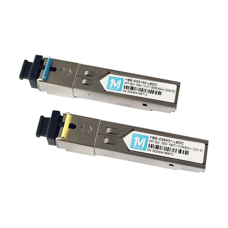 155M BIDI 60km 1310nm/1550nm SC Conector DDM WDM Modulo Óptico Simplex Transceptor Modulo SFP para Aplicações de Telecomunicações