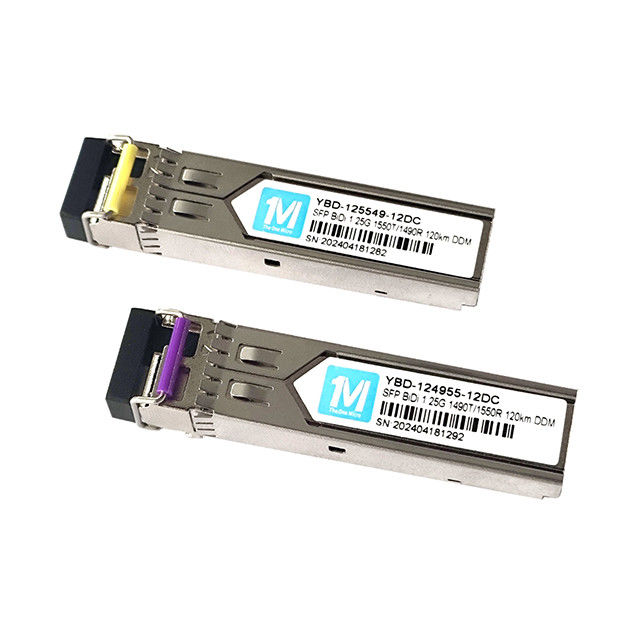 1.25G BIDI 120km 1490nm/1550nm LC Connector DDM WDM Simplex Optical Module Transceptor SFP para desempenho de rede suave