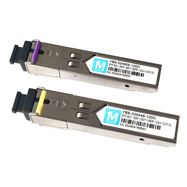155M BIDI 120km 1490nm/1550nm SC Connector DDM WDM Simplex Fibra Óptica Transceiver Módulo SFP com funções DDM e WDM