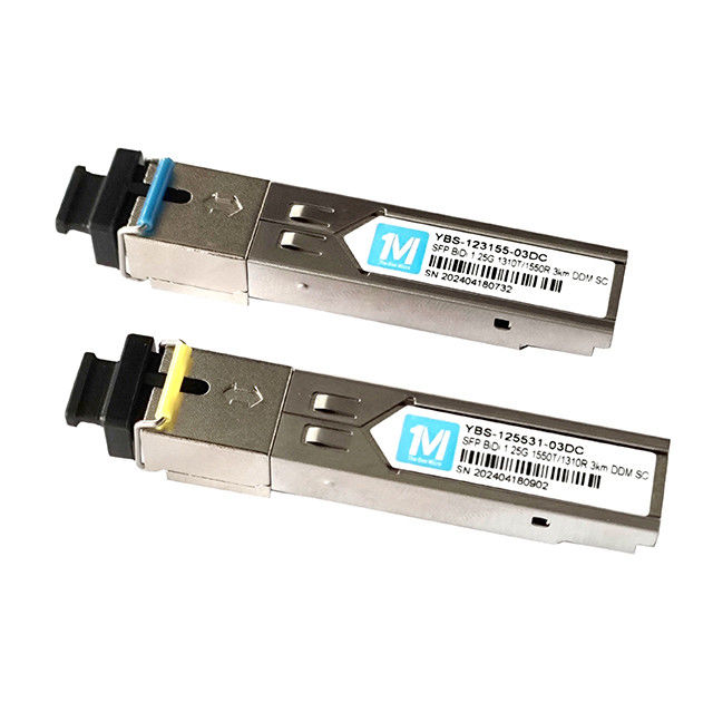 3 DDMI Sim 1.25G BIDI 3km 1310nm/1550nm SC Connector WDM Simplex Optical Module Transceptor SFP para conexões de rede