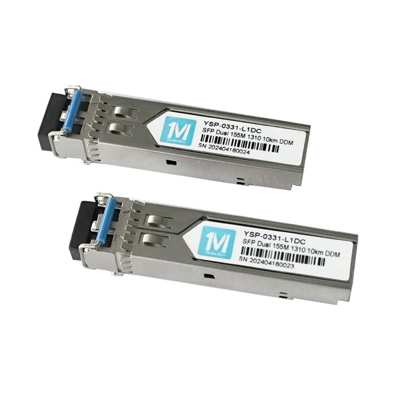 155M Duplex 10km 1310nm LC Connector DDM 100BASE SMF Fiber Optic Module Transceptor SFP plugável