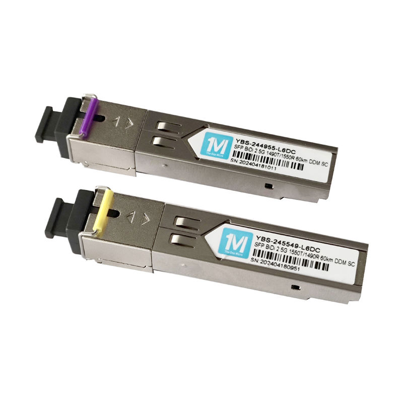 Rede POE comprimento de onda 1490nm/1550nm Conector SC Modulo óptico DDM WDM Simplex Transceptor Modulo SFP 2.5G BIDI 60km