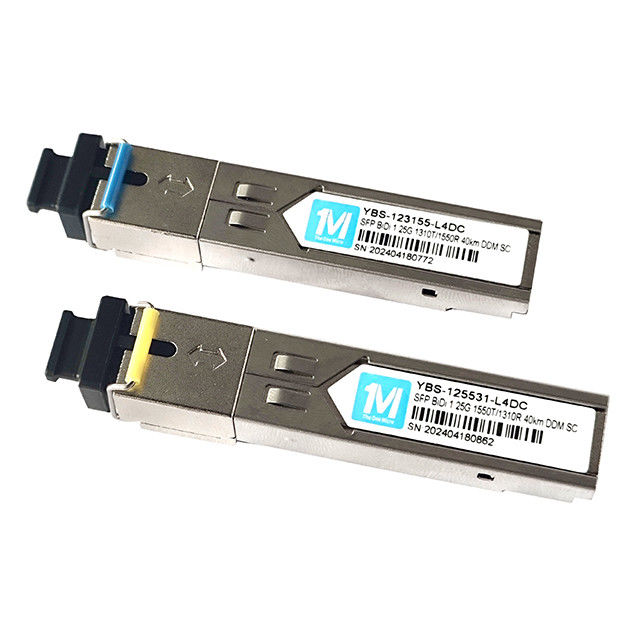 1.25G Taxa de transferência de dados 40km Distância BIDI SC Connector DDM WDM Simplex Modulo Óptico Transceptor Modulo SFP 1310nm/1550nm
