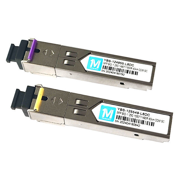 Fibra SMF Tipo 1.25G BIDI 80km 1490nm/1550nm Conector SC DDM WDM Modulo Óptico Simplex Transceptor Modulo SFP para FTTX