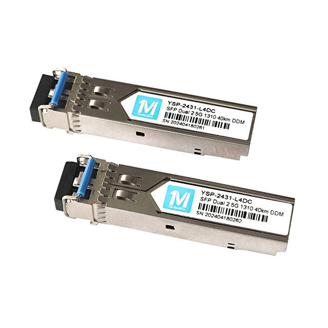 2.5G Duplex 40km 1550nm LC Connector DDM 2500BASE SMF Fiber Optic Module Transceptor SFP plugável para transmissão de dados