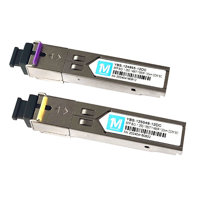 1.25G BIDI SC SMF Fibra WDM Modulo Óptico Simplex SFP Transceptor 120km 1490nm/1550nm