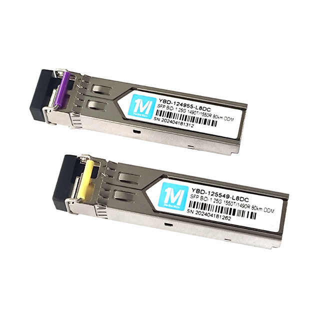 3.3V 1.25G BIDI 100km 1490nm/1550nm LC Connector DDM WDM Simplex Modulo Óptico Transceptor Modulo SFP