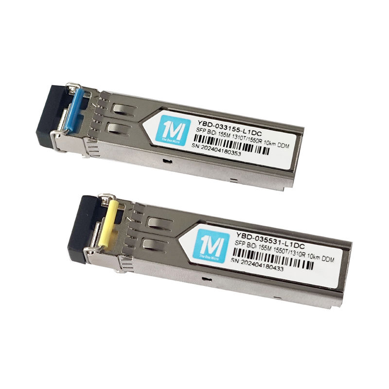 3.3V Transceptores de fibra óptica 155M BIDI 10km 1310nm/1550nm LC Connector DDM WDM Simplex SFP Modulo para Transmissão de Dados