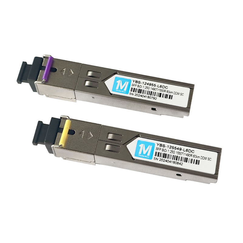 1.25G BIDI 60km 1490nm/1550nmn Conector SC DDM WDM Modulo Óptico Simplex Transceptor Modulo SFP Tipo de fibra SMF