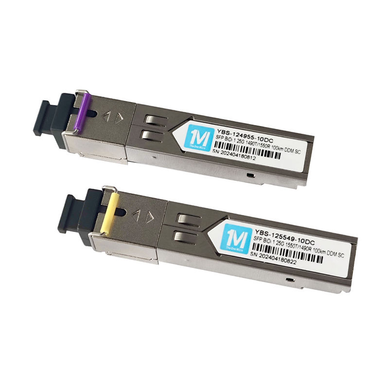 Long Distance 1.25G BIDI 100km 1490nm/1550nm SC Connector DDM WDM Simplex Optical Module Transceiver Module SFP