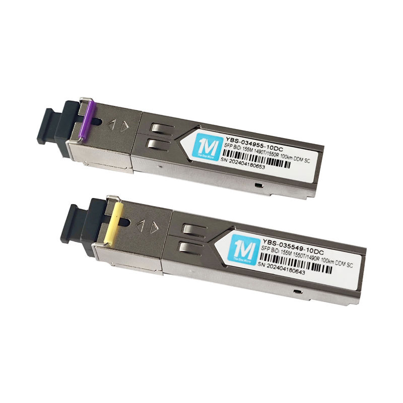 Rede 155M BIDI 100km WDM SC Connector Modulo Óptico DDM Simplex Transceptor Modulo SFP com comprimento de onda 1490nm/1550nm