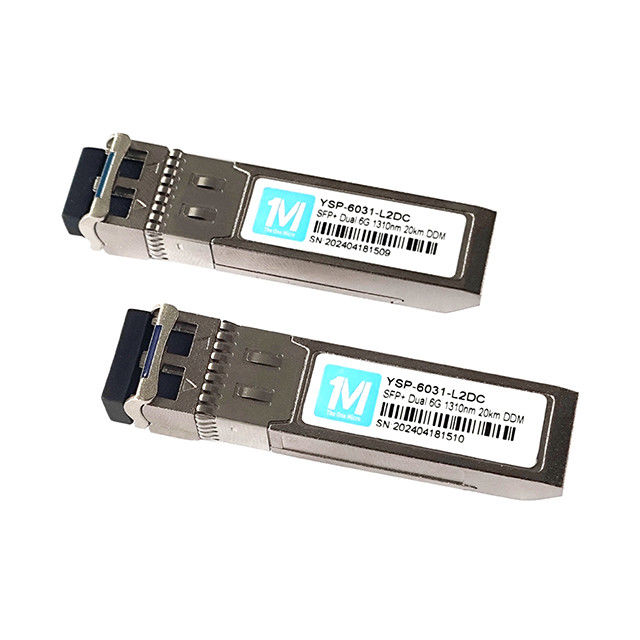 6G SFP 20km 1310nm LC DDM SMF Fibra de tipo módulo óptico de modo único para transmissão de dados de rede IP