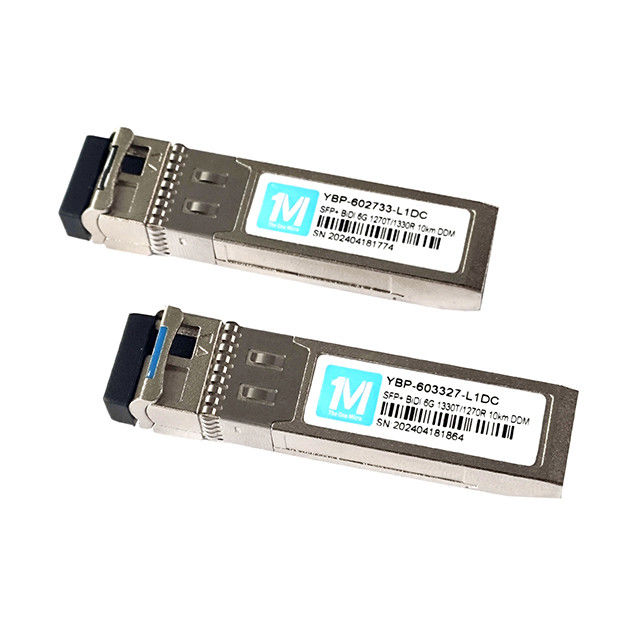 Fibra de modo único 6G SFP BIDI 10km 1270nm/1330nm WDM LC Connector Transceptor óptico DDM com transmissão de dados de velocidade