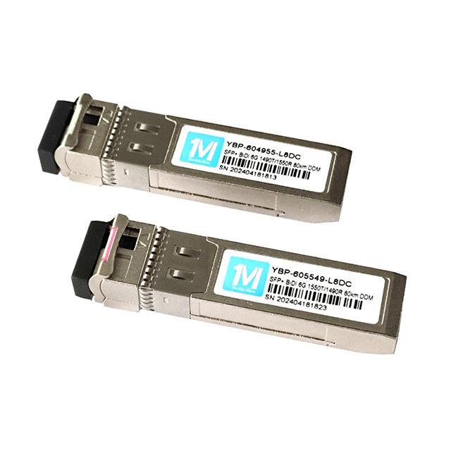6G SFP BIDI 80km 1490nm/1550nm WDM LC Connector Transceptor óptico DDM com rede de fibra óptica de velocidade