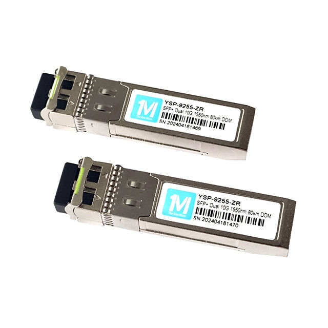 10G SFP Duplex LC 80km 1550nm LC DDM SMF 10GB Módulo óptico Módulo SFP de modo único Módulo SFP 10G ZR 1550nm Comprimento de onda