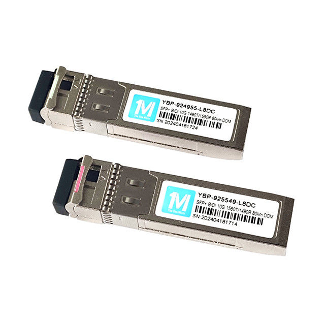 10G SFP BIDI 80km 1490nm/1550nm WDM LC Connector Transceptor óptico DDM para aplicações de Data Center de largura de banda
